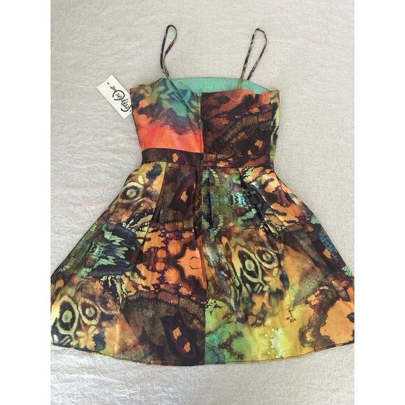 Vintage Stepping Out NWT Colorful Abstract Dress Size Small Spaghetti Strap‎ - Picture 6 of 6